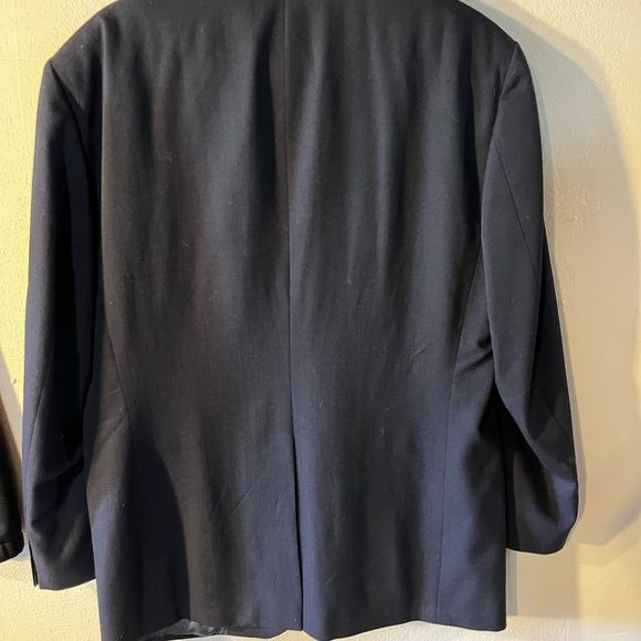 Stafford Mens Wool Blazer Sport Coat Dk Navy 40”. 32” length 2 Button - Picture 4 of 5